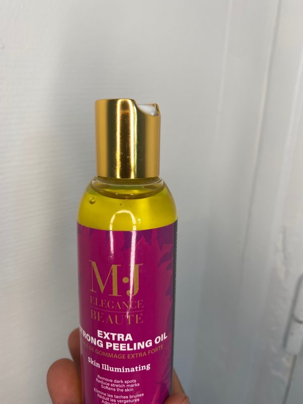 flacon droit huile peeling jaune forte avec bouchon